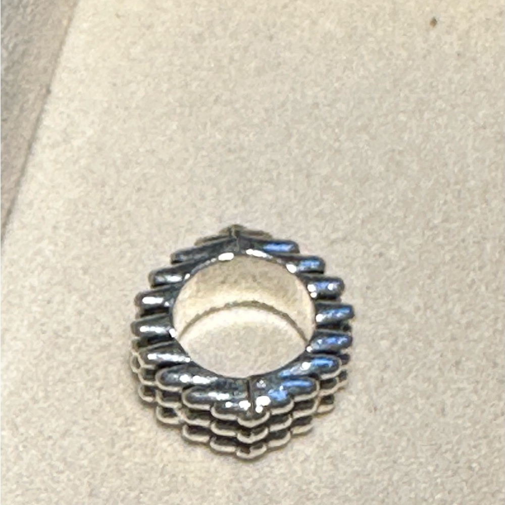 Brighton silver charm spacers dotted three row retired rare